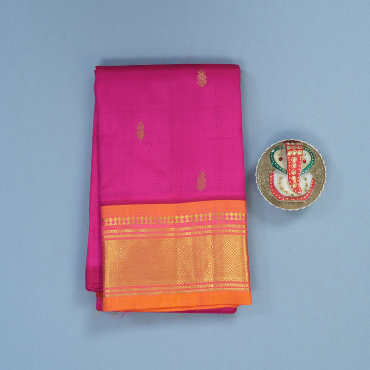 Hayagrivas Rani Pink Pure One-sided border Kanjivaram Silk Saree KBD2151C1-11