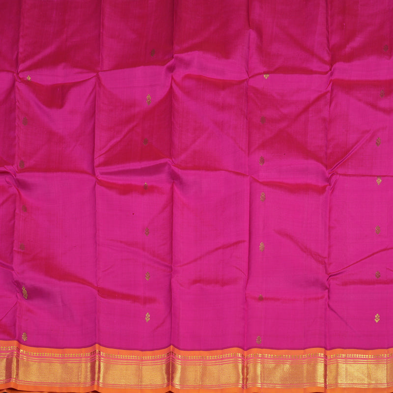 Hayagrivas Rani Pink Pure One-sided border Kanjivaram Silk Saree KBD2151C1-11