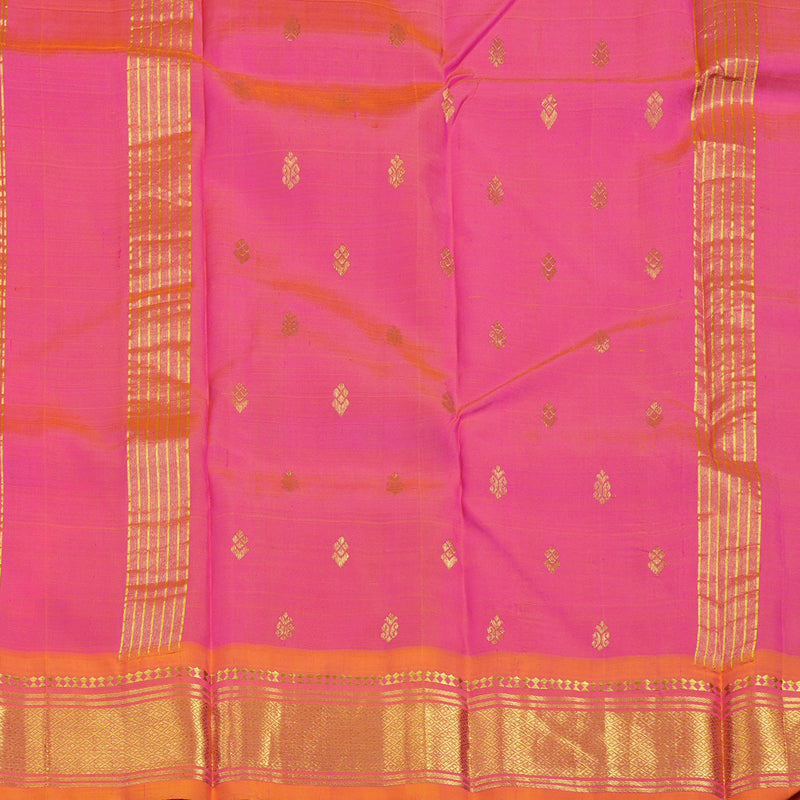 Hayagrivas Rani Pink Pure One-sided border Kanjivaram Silk Saree KBD2151C1-11