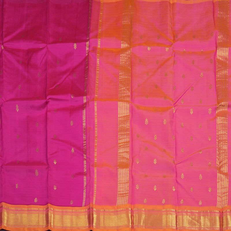 Hayagrivas Rani Pink Pure One-sided border Kanjivaram Silk Saree KBD2151C1-11