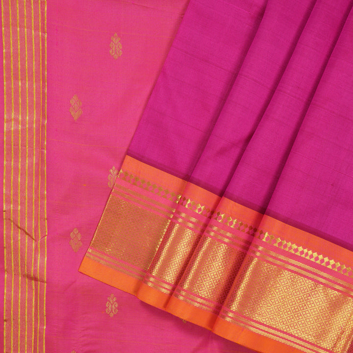 Hayagrivas Rani Pink Pure One-sided border Kanjivaram Silk Saree KBD2151C1-11