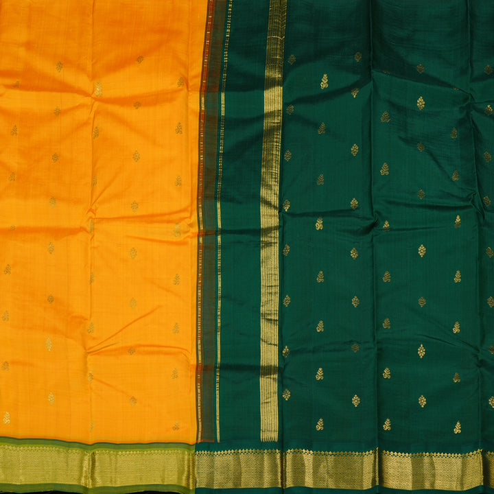 Hayagrivas Handloom Kanjivaram Silk Saree in Golden Mango Yellow KBD2151C1-12