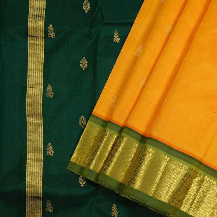 Hayagrivas Handloom Kanjivaram Silk Saree in Golden Mango Yellow KBD2151C1-12