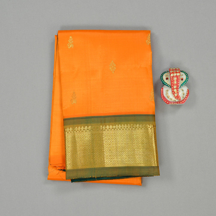 Hayagrivas Mango Yellow Handloom Kanjivaram Silk Saree with Green Border KBD2151C1-37