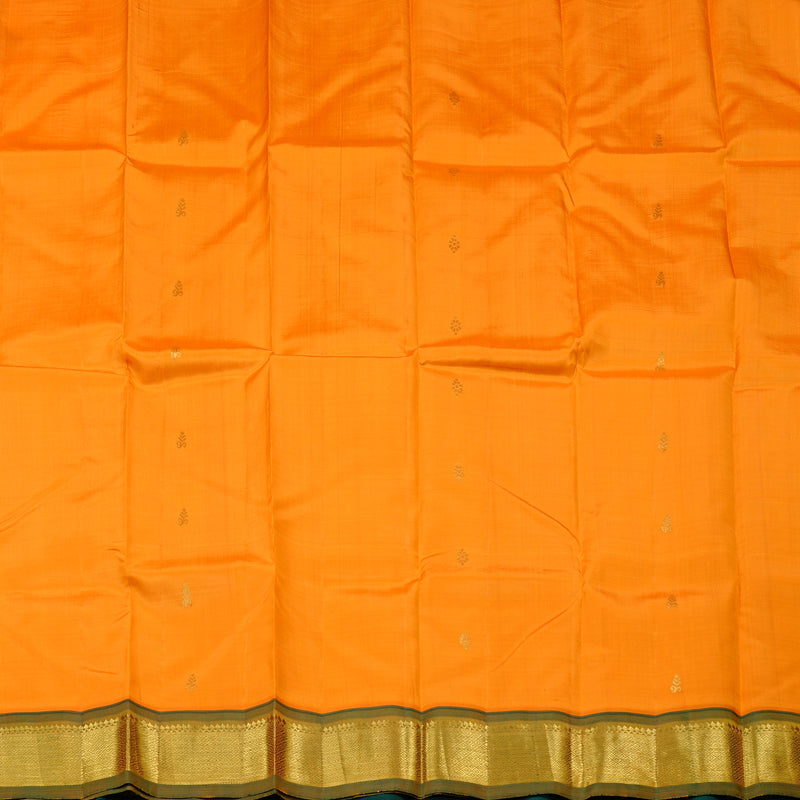 Hayagrivas Mango Yellow Handloom Kanjivaram Silk Saree with Green Border KBD2151C1-37