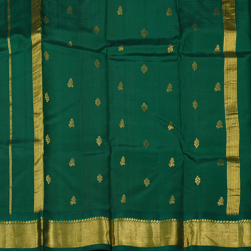 Hayagrivas Mango Yellow Handloom Kanjivaram Silk Saree with Green Border KBD2151C1-37