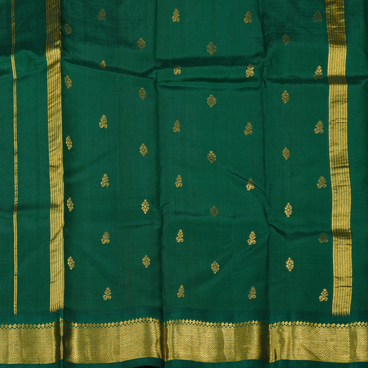 Hayagrivas Mango Yellow Handloom Kanjivaram Silk Saree with Green Border KBD2151C1-37
