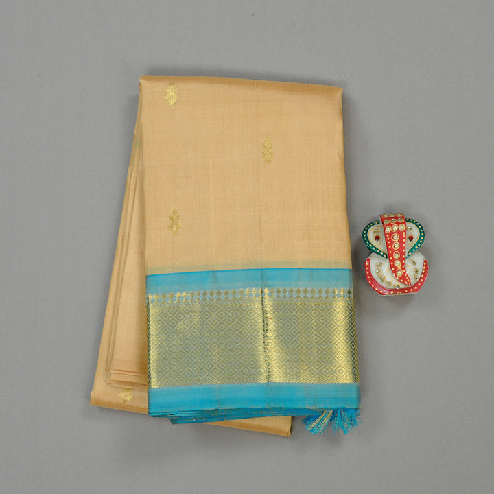Hayagrivas Sandal Handloom Kanjivaram Silk Saree with Sky Blue Border KBD2151C1-40