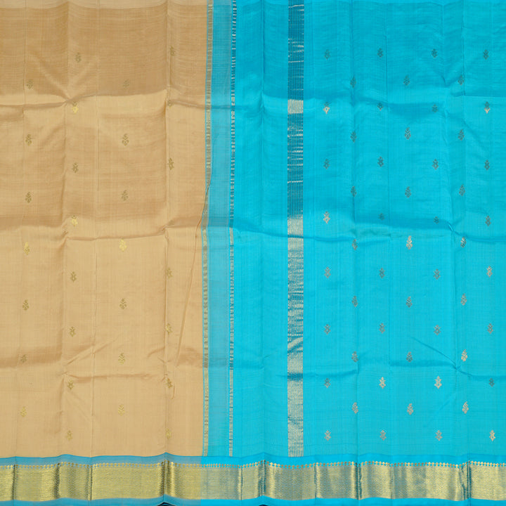 Hayagrivas Sandal Handloom Kanjivaram Silk Saree with Sky Blue Border KBD2151C1-40