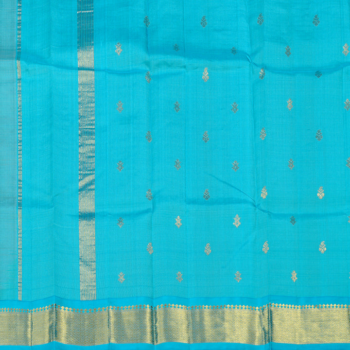 Hayagrivas Sandal Handloom Kanjivaram Silk Saree with Sky Blue Border KBD2151C1-40