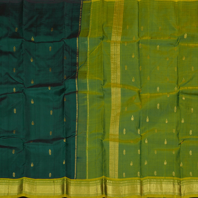 Hayagrivas Purple Handloom Kanjivaram Silk Saree with Sampanga Green Border KBD2151C1-41
