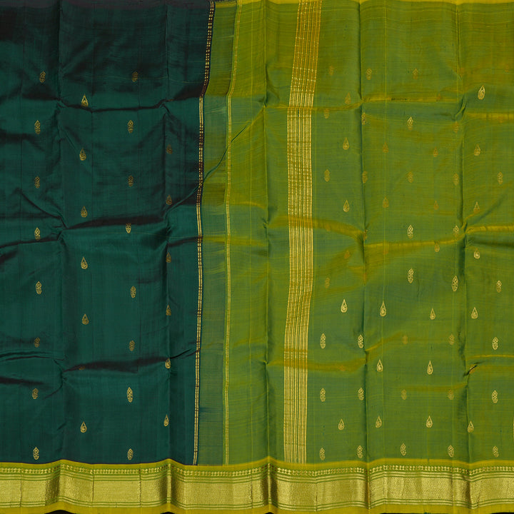 Hayagrivas Purple Handloom Kanjivaram Silk Saree with Sampanga Green Border KBD2151C1-41