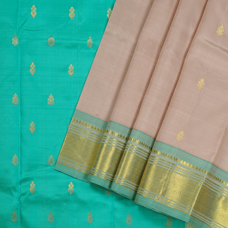 Hayagrivas Handloom Kanjivaram Silk Saree in Serene Beige KBD2151C1-5