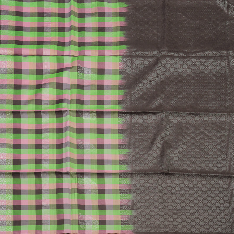 Hayagrivas Multicolour Checks Pure Soft Silk Saree KBD2158C1-3