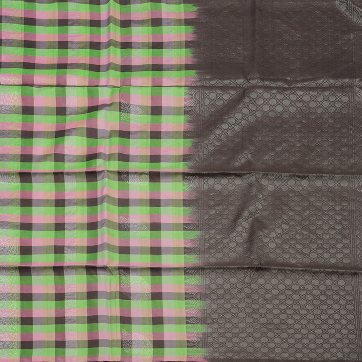 Hayagrivas Multicolour Checks Pure Soft Silk Saree KBD2158C1-3