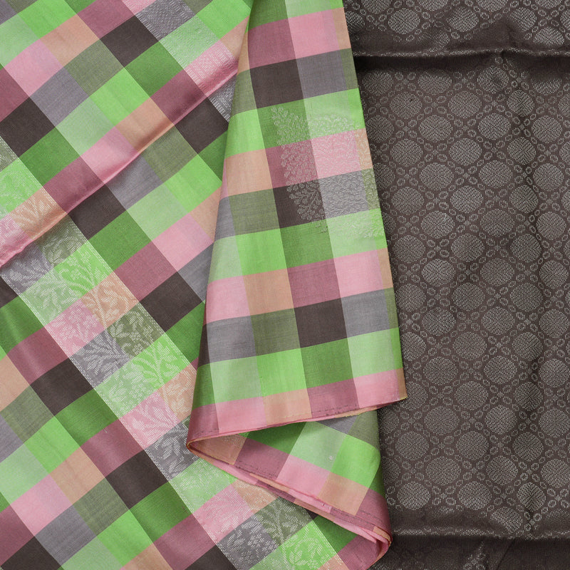 Hayagrivas Multicolour Checks Pure Soft Silk Saree KBD2158C1-3