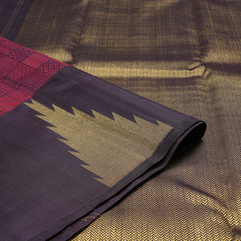 Hayagrivas Plum Purple Handloom Kanjivaram Silk Saree KBD2168C2-1
