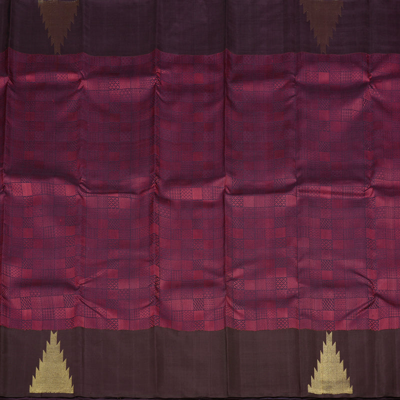 Hayagrivas Plum Purple Handloom Kanjivaram Silk Saree KBD2168C2-1