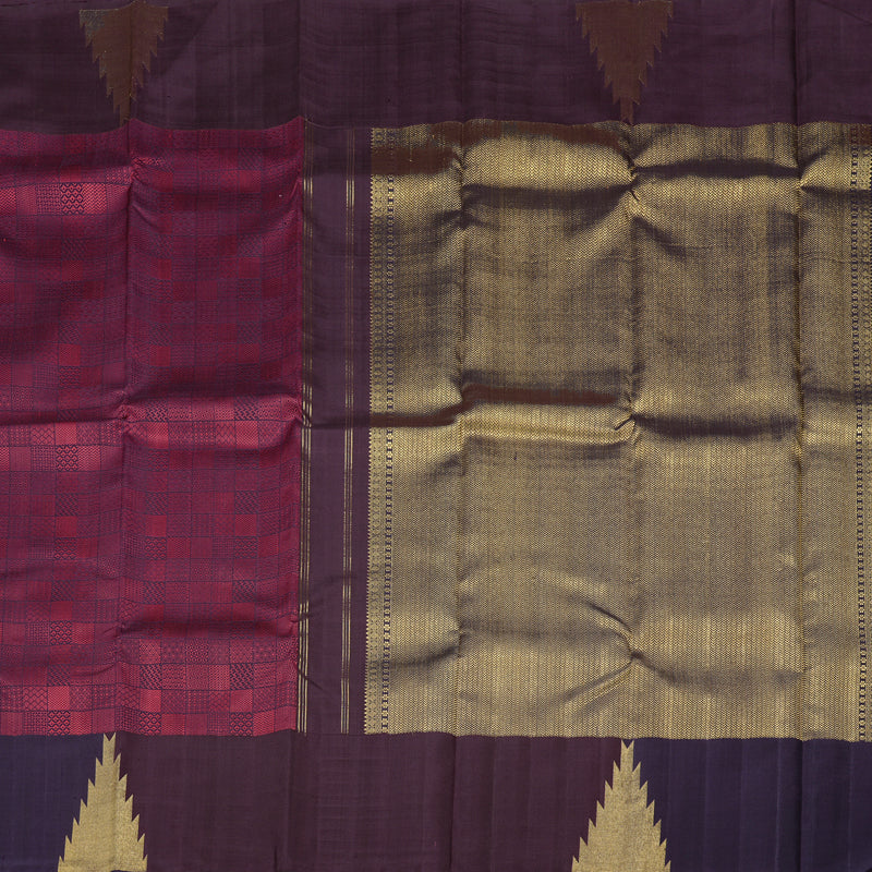 Hayagrivas Plum Purple Handloom Kanjivaram Silk Saree KBD2168C2-1
