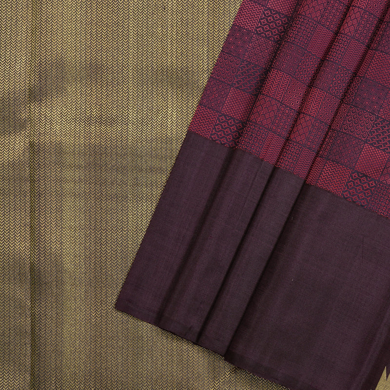 Hayagrivas Plum Purple Handloom Kanjivaram Silk Saree KBD2168C2-1