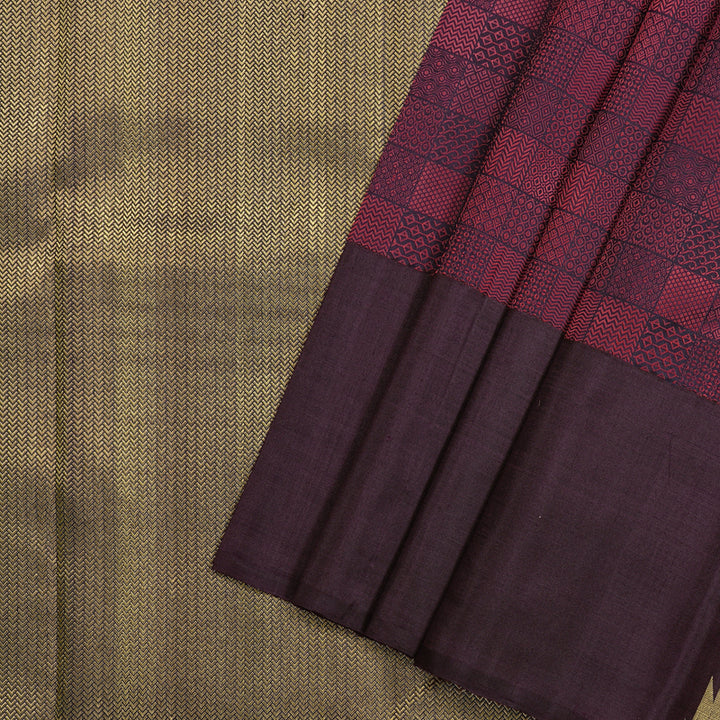 Hayagrivas Plum Purple Handloom Kanjivaram Silk Saree KBD2168C2-1