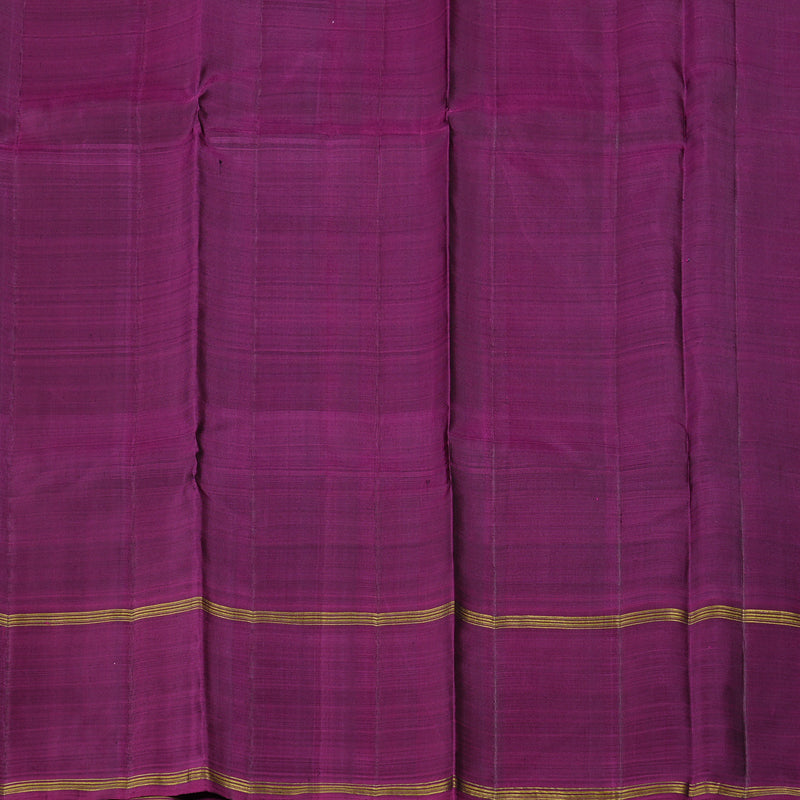 Hayagrivas Dark Green Handloom Kanjivaram Silk Saree with Dark Purple Border KBD2168C3-1