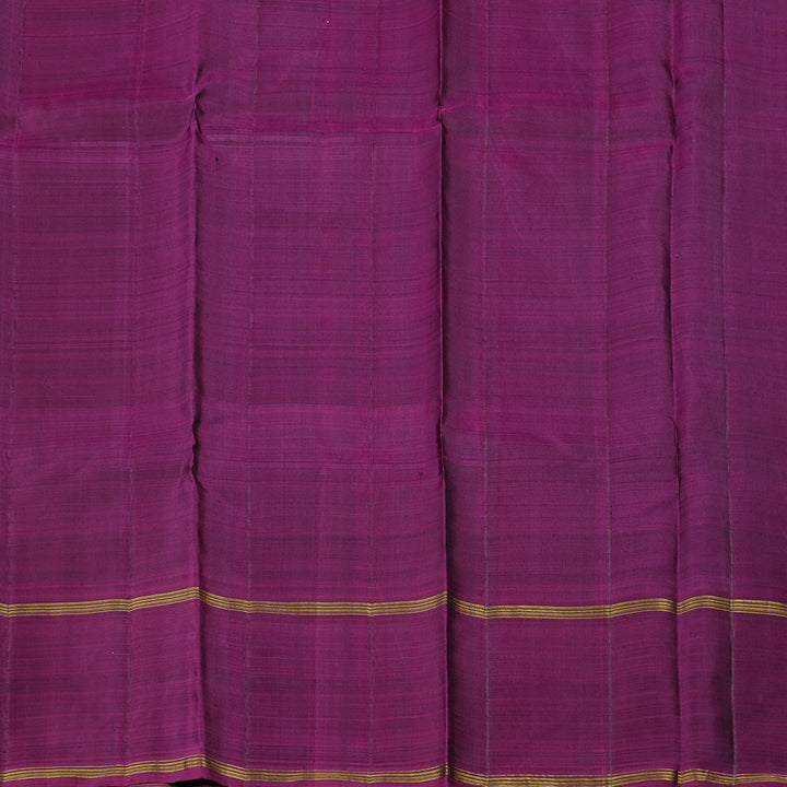Hayagrivas Dark Green Handloom Kanjivaram Silk Saree with Dark Purple Border KBD2168C3-1