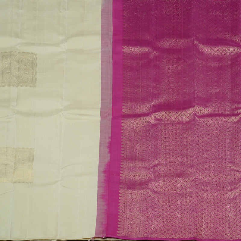 Hayagrivas Beige Handloom Kanjivaram Silk Saree KBD2171C1-2