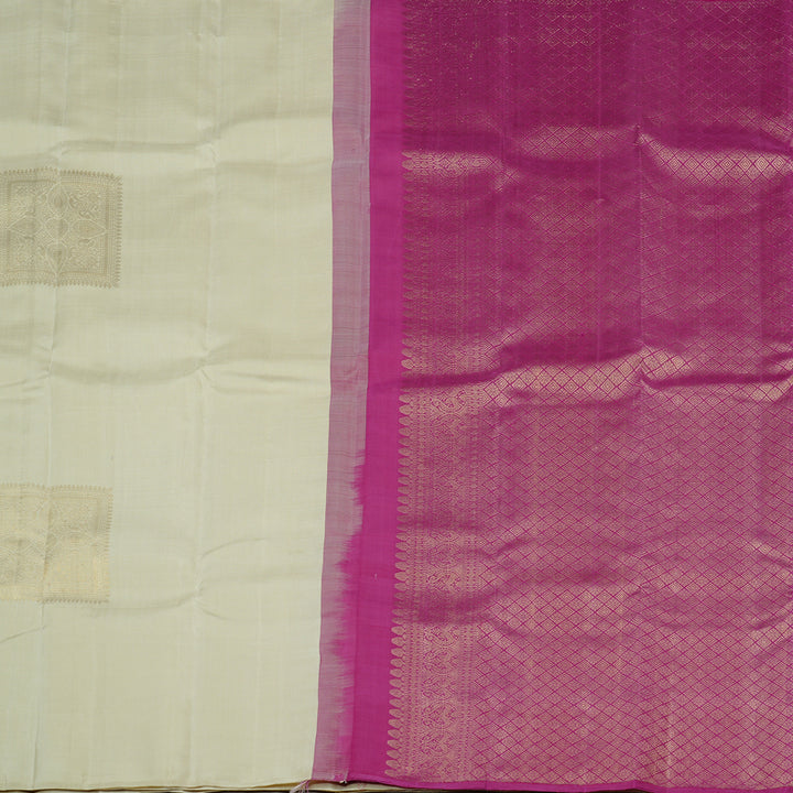 Hayagrivas Beige Handloom Kanjivaram Silk Saree KBD2171C1-2