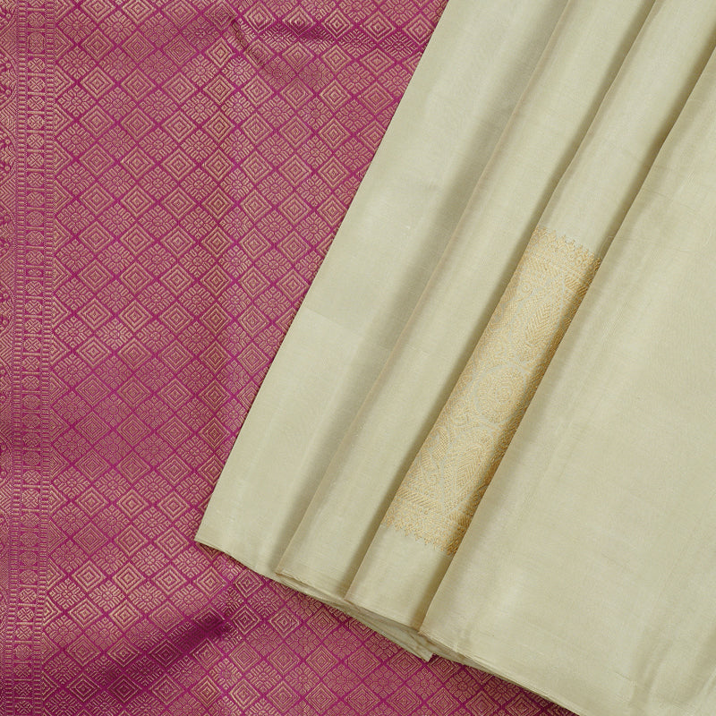 Hayagrivas Beige Handloom Kanjivaram Silk Saree KBD2171C1-2