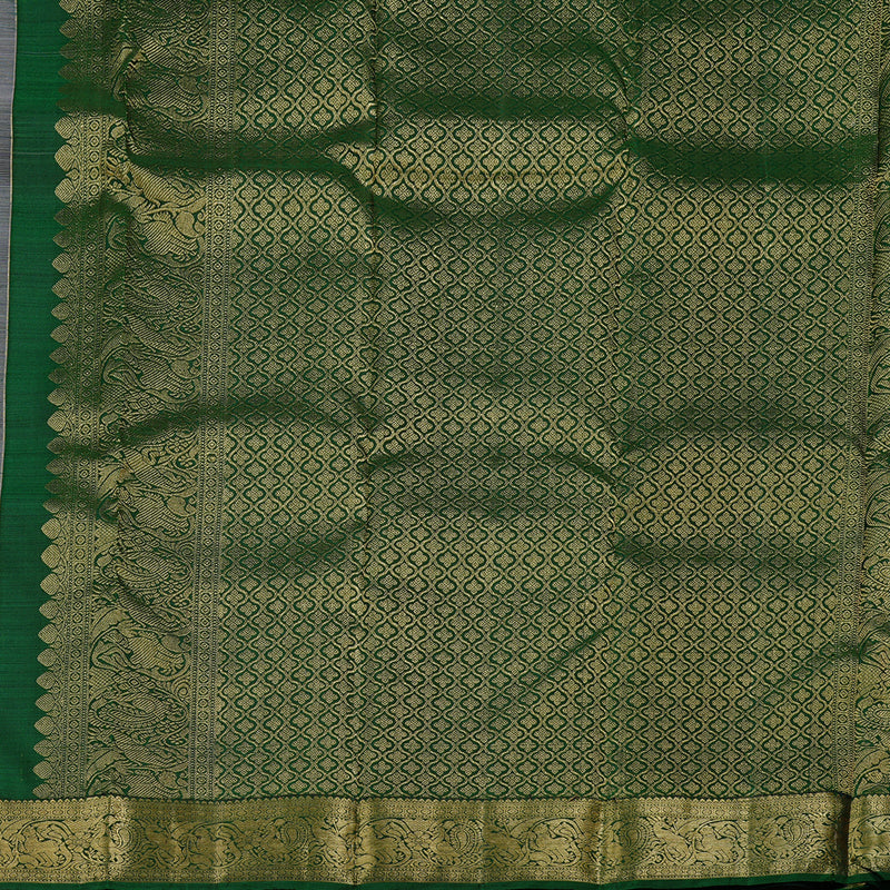 Hayagrivas Handloom Kanjivaram Silk Saree in Sophisticated Grey KBD2171C2-2