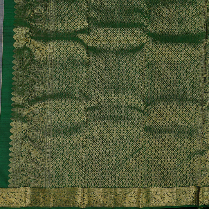 Hayagrivas Handloom Kanjivaram Silk Saree in Sophisticated Grey KBD2171C2-2