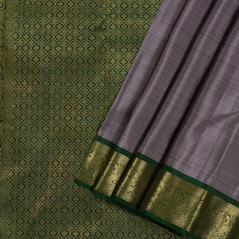 Hayagrivas Handloom Kanjivaram Silk Saree in Sophisticated Grey KBD2171C2-2