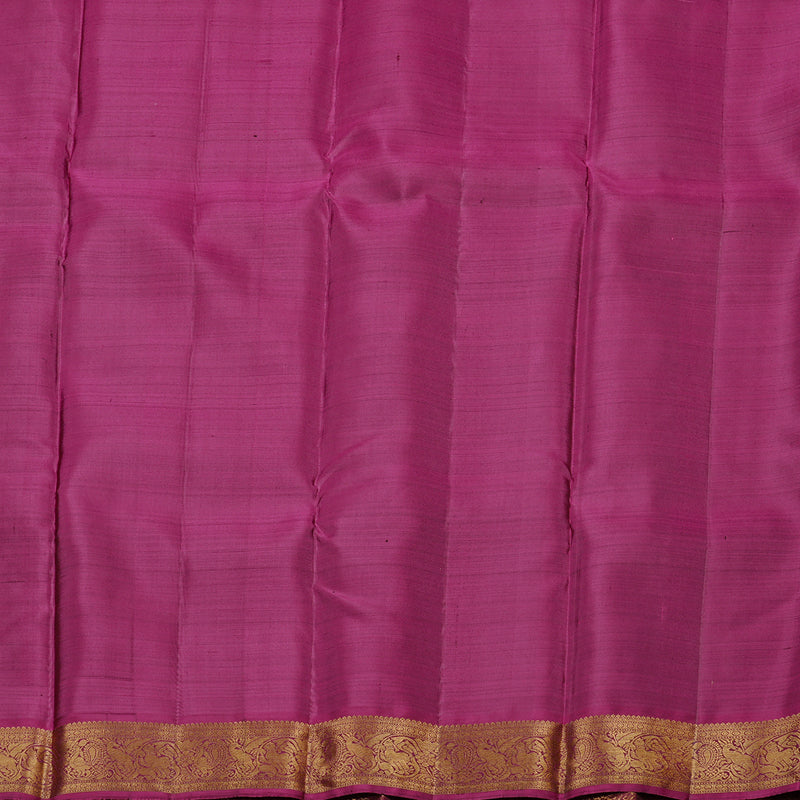 Hayagrivas Teal Green Handloom Kanjivaram Silk Saree with Dark Pink Border KBD2171C2-3