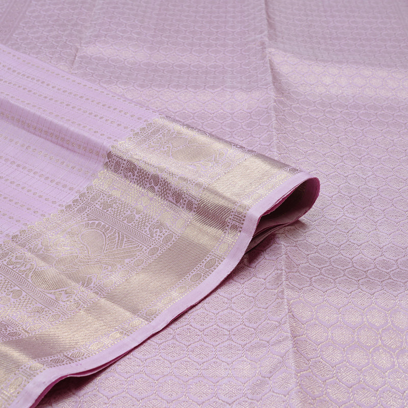 Hayagrivas Lavender Handloom Kanjivaram Silk Saree KBD2171C3-1