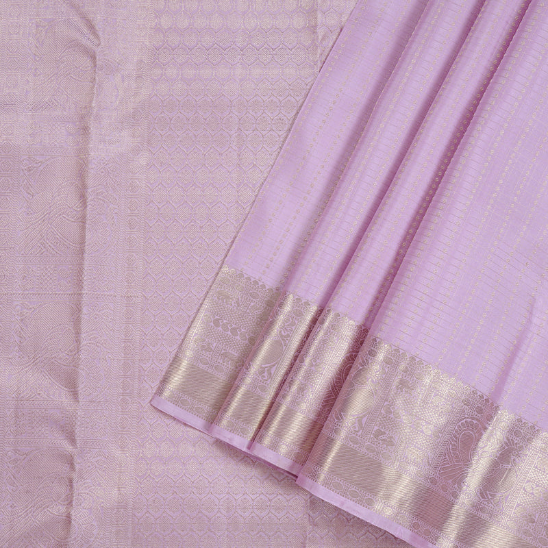 Hayagrivas Lavender Handloom Kanjivaram Silk Saree KBD2171C3-1