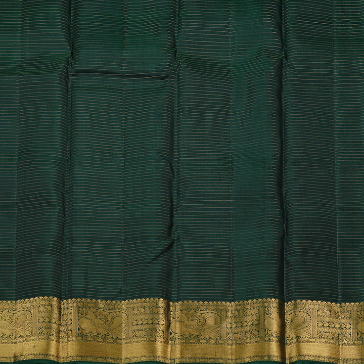 Hayagrivas Rosewood Pink Handloom Kanjivaram Silk Saree with Bottle Green Border KBD2171C3-3