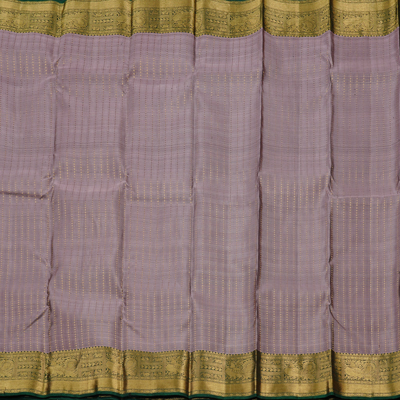 Hayagrivas Rosewood Pink Handloom Kanjivaram Silk Saree with Bottle Green Border KBD2171C3-3