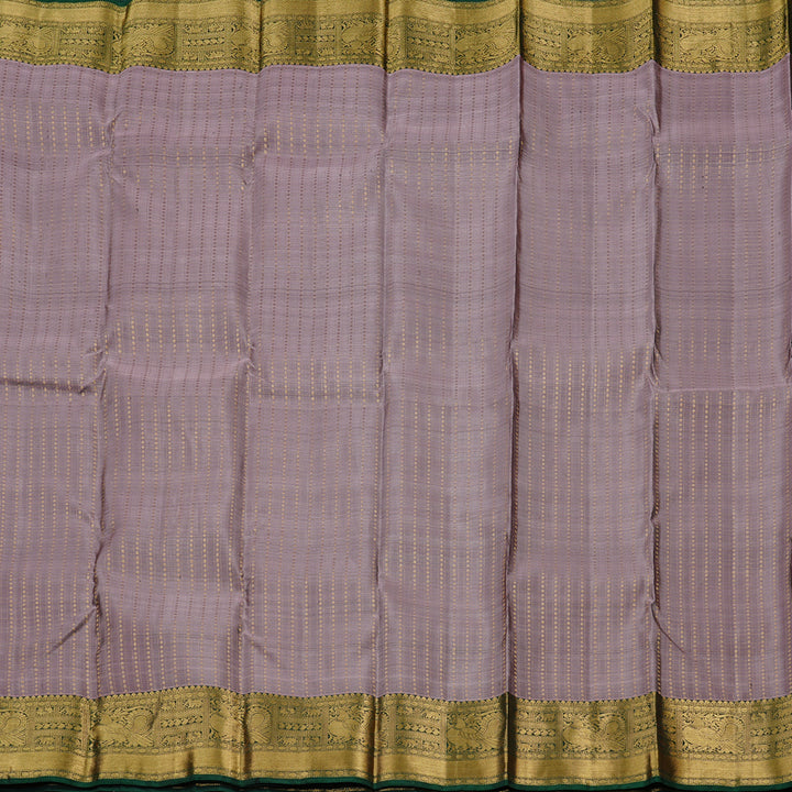 Hayagrivas Rosewood Pink Handloom Kanjivaram Silk Saree with Bottle Green Border KBD2171C3-3