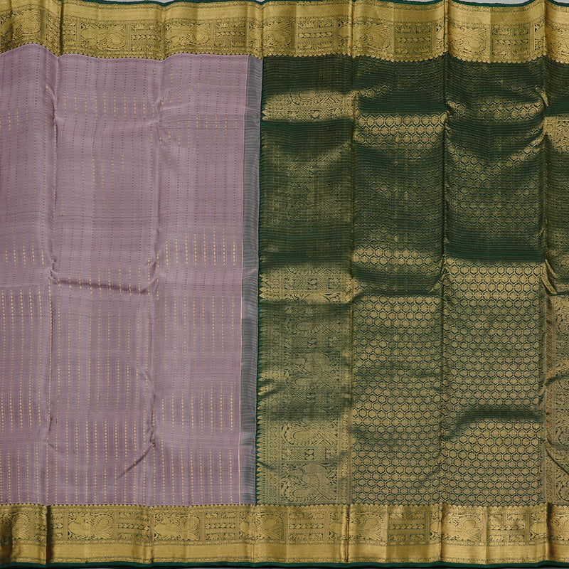 Hayagrivas Rosewood Pink Handloom Kanjivaram Silk Saree with Bottle Green Border KBD2171C3-3