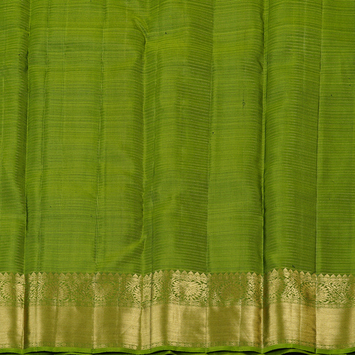 Hayagrivas Rosewood Pink Handloom Kanjivaram Silk Saree with Olive Green Border KBD2171C3-4