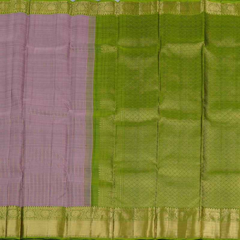 Hayagrivas Rosewood Pink Handloom Kanjivaram Silk Saree with Olive Green Border KBD2171C3-4