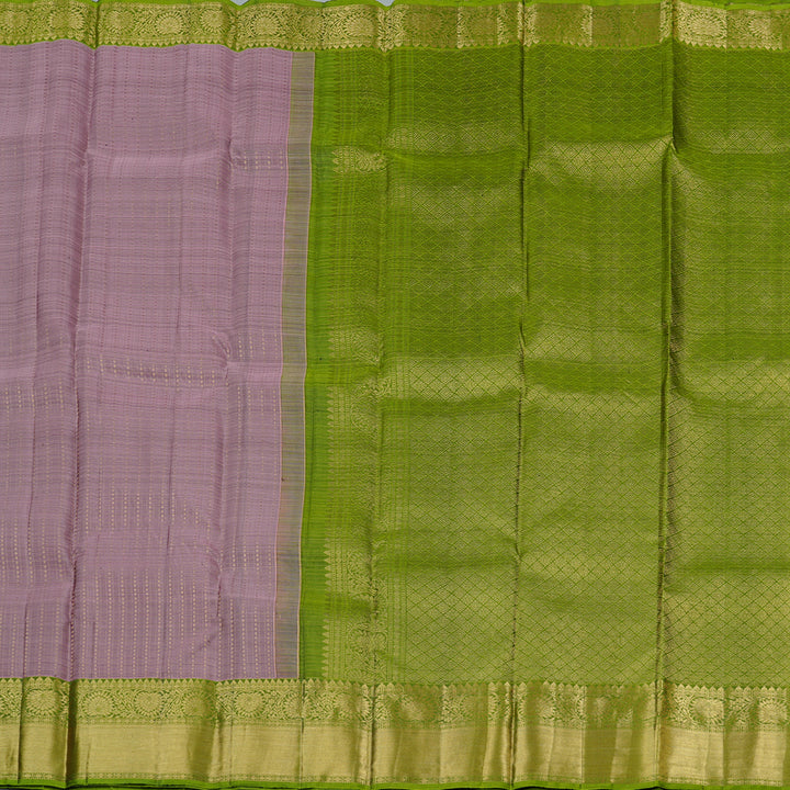 Hayagrivas Rosewood Pink Handloom Kanjivaram Silk Saree with Olive Green Border KBD2171C3-4