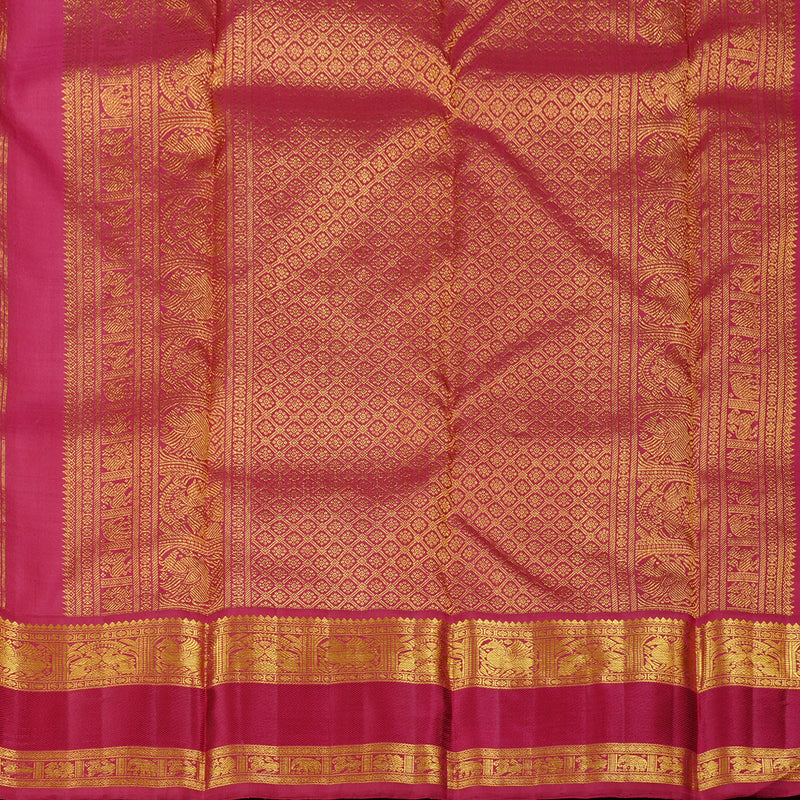 Hayagrivas Handloom Kanjivaram Silk Saree in Earthy Dark Brown KBD2173C1-1