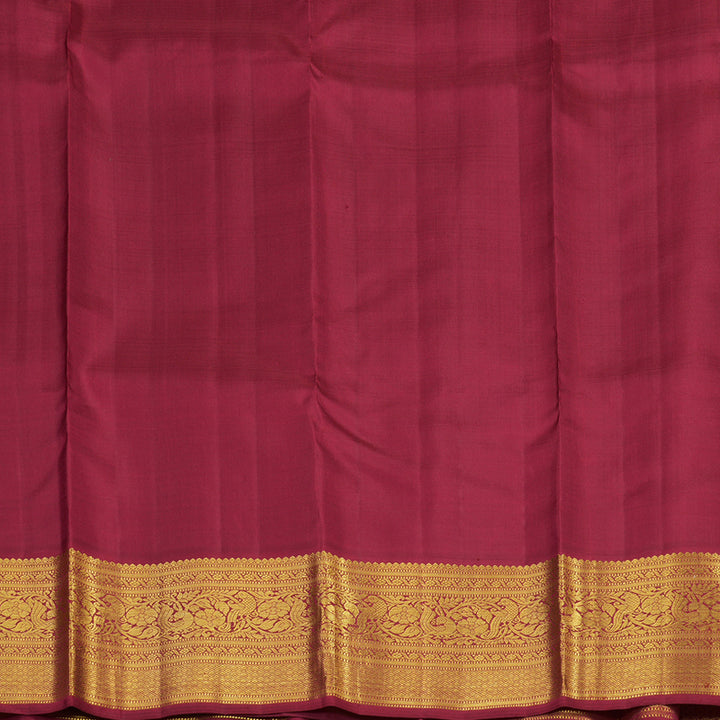 Hayagrivas White Handloom Kanjivaram Silk Saree with Maroon Border KBD2173C2-1