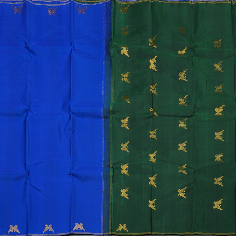 Hayagrivas Blue Handloom Kanjivaram Silk Saree KBD2174C1-2