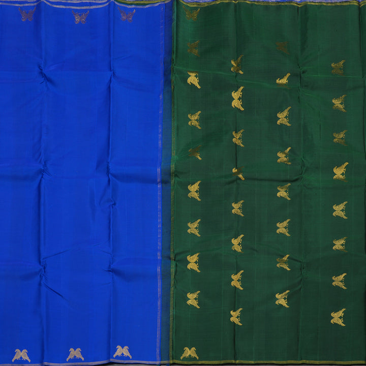 Hayagrivas Blue Handloom Kanjivaram Silk Saree KBD2174C1-2