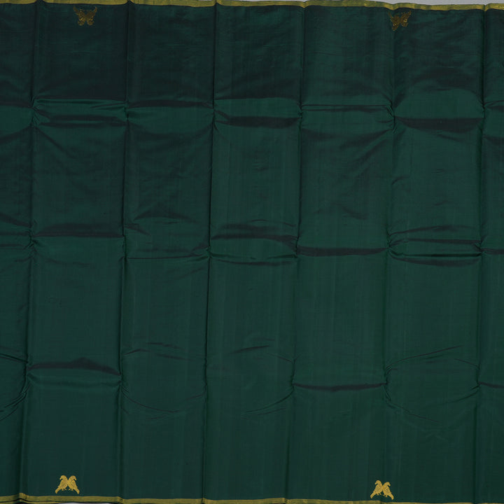 Hayagrivas Bottle Green Handloom Kanjivaram Silk Saree KBD2174C1-5