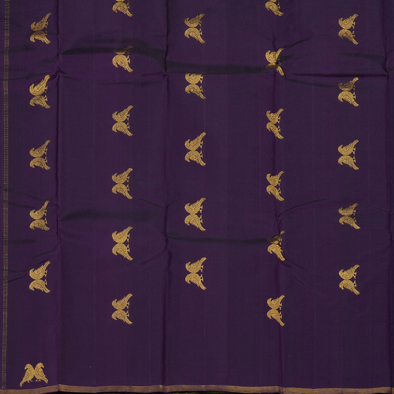 Hayagrivas Bottle Green Handloom Kanjivaram Silk Saree KBD2174C1-5