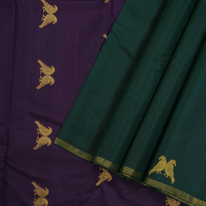 Hayagrivas Bottle Green Handloom Kanjivaram Silk Saree KBD2174C1-5